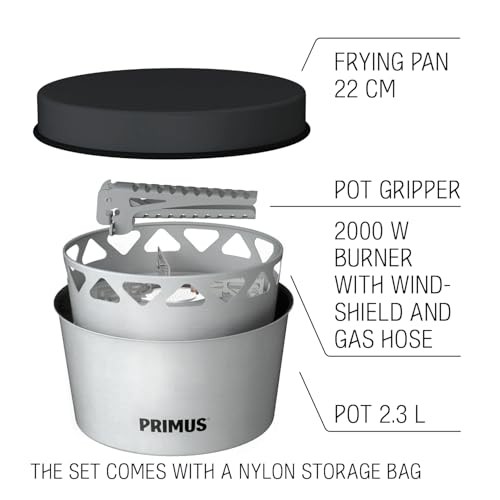 Primus Essential Camping Stove System, 2.3 L Set with Pot and Pan-2
