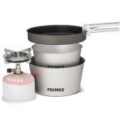 Primus Mimer Kit II camping cooking set with gas stove, 2 pots, frying pan and pot gripper