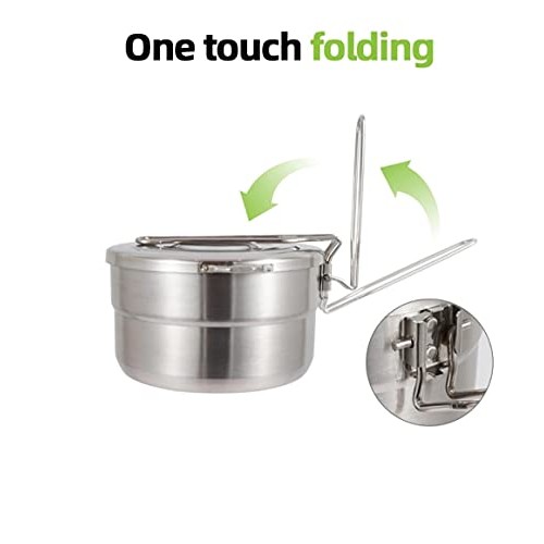 PWPAM Stainless Steel Outdoor Cooking Pot, 1.5L-1