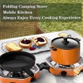 QSMYUYE 2 Burner Foldable Camping Gas Stove, Orange Black