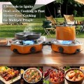 QSMYUYE 2 Burner Foldable Camping Gas Stove, Orange Black