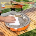 QSMYUYE 2-Burner Foldable Camping Gas Stove, Orange Silver