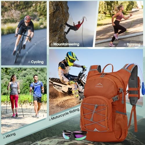 RAINSMORE 18L Hydration Backpack with 2L Bladder and Rain Cover-7