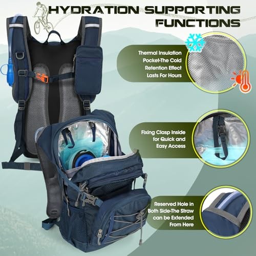 RAINSMORE Hydration Backpack, 18L with 2L Hydration Bladder and Rain Cover-2