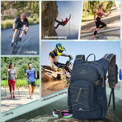 RAINSMORE Hydration Backpack, 18L with 2L Hydration Bladder and Rain Cover-7