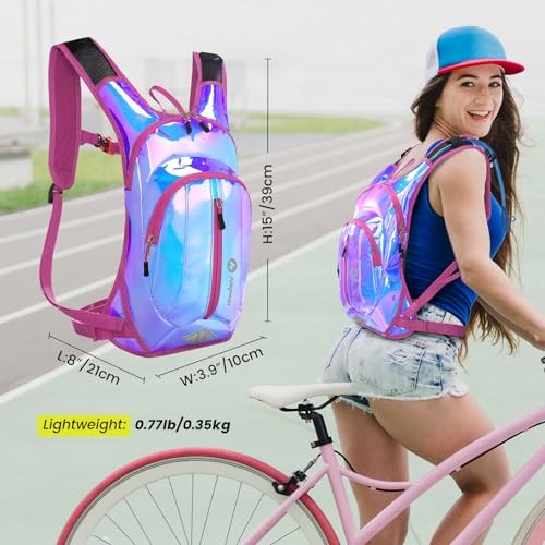 Nepest Rave Hydration Pack Backpack with 2L Bladder, Holographic Pink-3