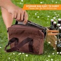REDCAMP Stainless Steel Small Wood Burning Camping Stove with Grill Grid and Storage Bag