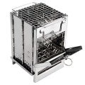 REDCAMP Compact Portable Stainless Steel Camping Wood Stove with Storage Bag, Small