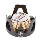 REDCAMP Mini Spirit Burner Brass Alcohol Stove, Black