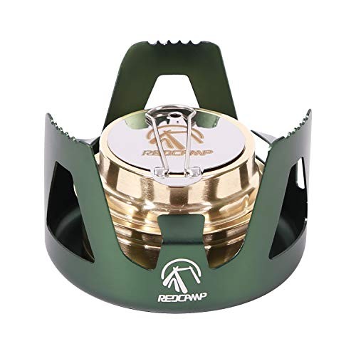 REDCAMP Mini Spirit Burner Brass Alcohol Stove, Green