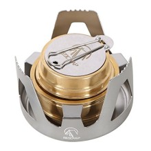 REDCAMP Mini Spirit Burner Brass Alcohol Stove, Silver