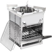 REDCAMP Large Folding Wood Burning Camping Stove with Pot Stand, Stainless Steel
