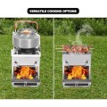 REDCAMP Large Folding Wood Burning Camping Stove with Pot Stand, Stainless Steel