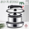 INTIGNIS Pro Set 8-Piece Removable Handle Cookware Set