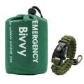 RLXMARTD Green Emergency Sleeping Bag and Survival Bracelet Set