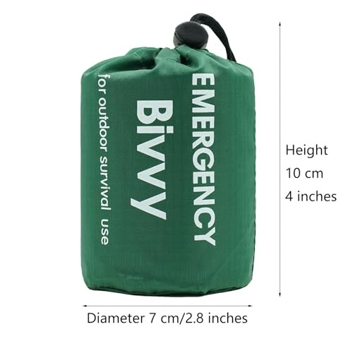 RLXMARTD Green Emergency Sleeping Bag and Survival Bracelet Set-2