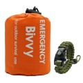 RLXMARTD Orange Emergency Sleeping Bag and Survival Bracelet Set, 1 Pack