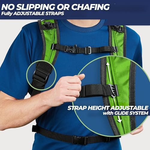 SASMO Sports Green Hydration Backpack 6L, Ultra-Lightweight Insulated Running Pack-1