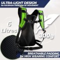 SASMO Sports Green Hydration Backpack 6L, Ultra-Lightweight Insulated Running Pack
