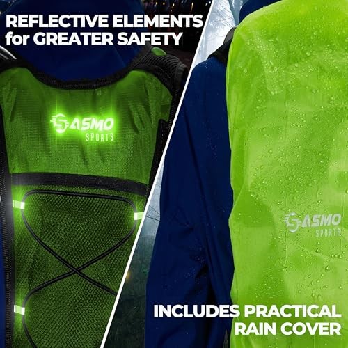 SASMO Sports Green Hydration Backpack 6L, Ultra-Lightweight Insulated Running Pack-5