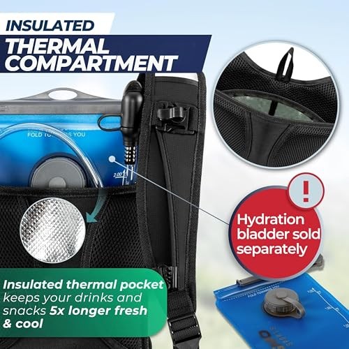 SASMO Sports Hydration Backpack 6L, ultra-lightweight insulated running pack, Red-3