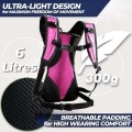 SASMO Sports Hydration Backpack 6L, Pink, Ultra-Lightweight Insulated Running Pack