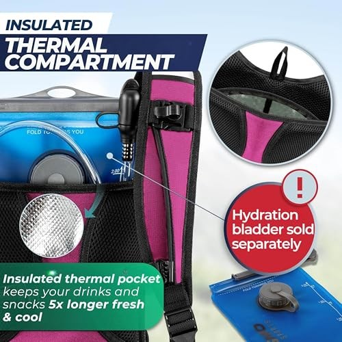 SASMO Sports Hydration Backpack 6L, Pink, Ultra-Lightweight Insulated Running Pack-3