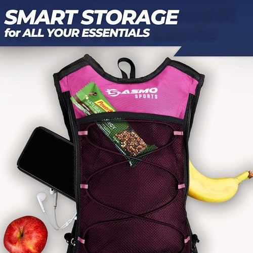 SASMO Sports Hydration Backpack 6L, Pink, Ultra-Lightweight Insulated Running Pack-4