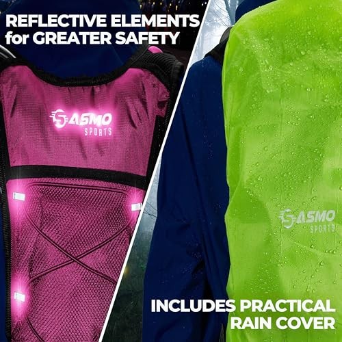 SASMO Sports Hydration Backpack 6L, Pink, Ultra-Lightweight Insulated Running Pack-5