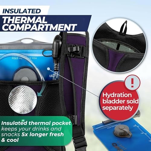SASMO Sports Hydration Backpack 6L, Berry, Ultra-Lightweight Insulated Running Pack-3