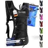 SASMO Sports Hydration Backpack 6L with 2L BPA-Free Water Bladder, Black