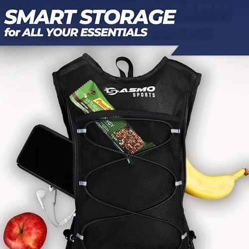 SASMO Sports Hydration Backpack 6L with 2L BPA-Free Water Bladder, Black-4