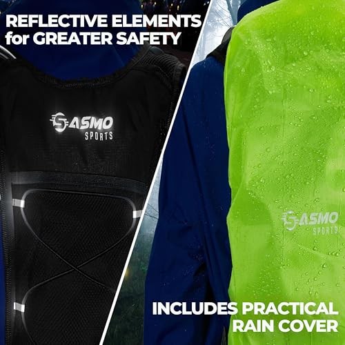SASMO Sports Hydration Backpack 6L with 2L BPA-Free Water Bladder, Black-5