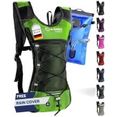 SASMO Sports Hydration Backpack 6L with 2L BPA-Free Water Bladder, Green