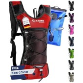SASMO Sports Hydration Backpack 6L with 2L BPA-Free Water Bladder, Red