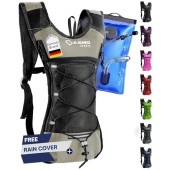 SASMO Sports Hydration Backpack 6L with 2L BPA-Free Water Bladder, Sand