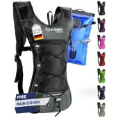 SASMO Sports Hydration Backpack 6L with 2L BPA-Free Water Bladder, Grey