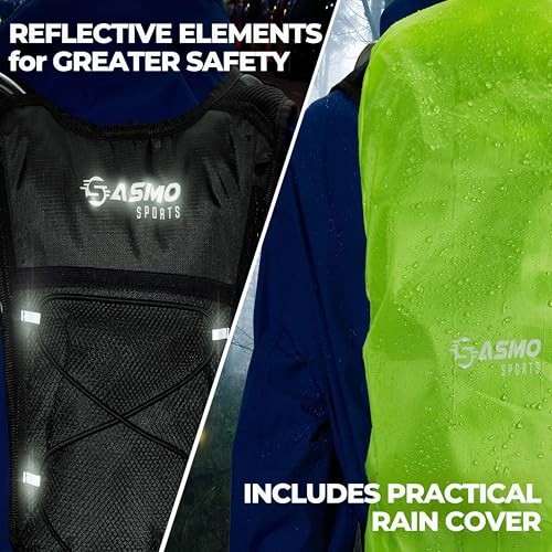 SASMO Sports Hydration Backpack 6L with 2L BPA-Free Water Bladder, Grey-5
