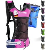 SASMO Sports Hydration Backpack 6L with 2L BPA-Free Water Bladder, Pink
