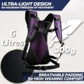 SASMO Sports Hydration Backpack 6L with 2L BPA-Free Water Bladder, Berry
