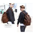 Gunolye Vintage Canvas and Leather Rucksack Backpack, Coffe