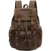 Gunolye Vintage Canvas Rucksack Backpack, Light Green