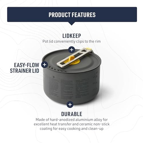 Sea to Summit Frontier Ultralight Camping Pot 3L, 3 Person, Non-Stick Pot with Strainer Lid, Hard-Anodised Aluminium, 304g-2