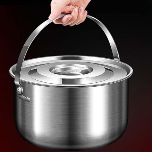 ZUZZEE Stainless Steel Camping Pot with Lid and Handle, 6L-3