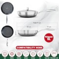 INTIGNIS Family Set Stainless Steel Cookware Pan Set, Non-Stick GREBLON Ceramic, Removable Stay-Cool Handle