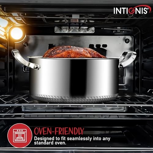 INTIGNIS Family Set Stainless Steel Cookware Pan Set, Non-Stick GREBLON Ceramic, Removable Stay-Cool Handle-7