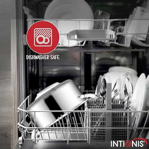 INTIGNIS Family Set Stainless Steel Cookware Pan Set, Non-Stick GREBLON Ceramic, Removable Stay-Cool Handle-8