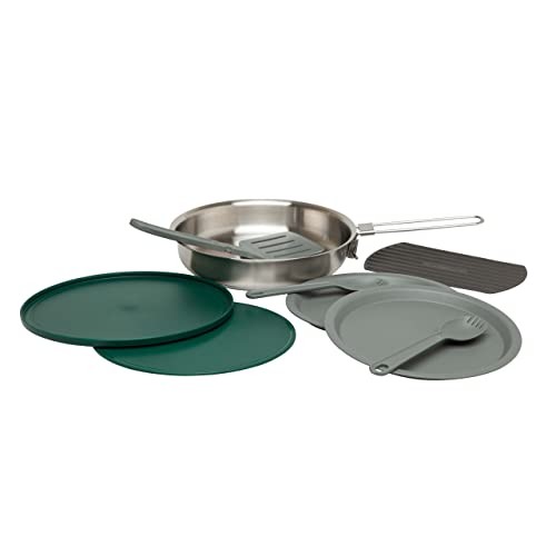 STANLEY Adventure All-in-One Fry Pan Set, 9 Piece Stainless Steel Camp Cookware, Single-9
