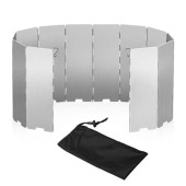 YWKJDDM 12-Plate Folding Stove Windscreen with Drawstring Bag