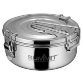Summit Stainless Steel Camping Pot with Plate and Lid, Silver, One Size